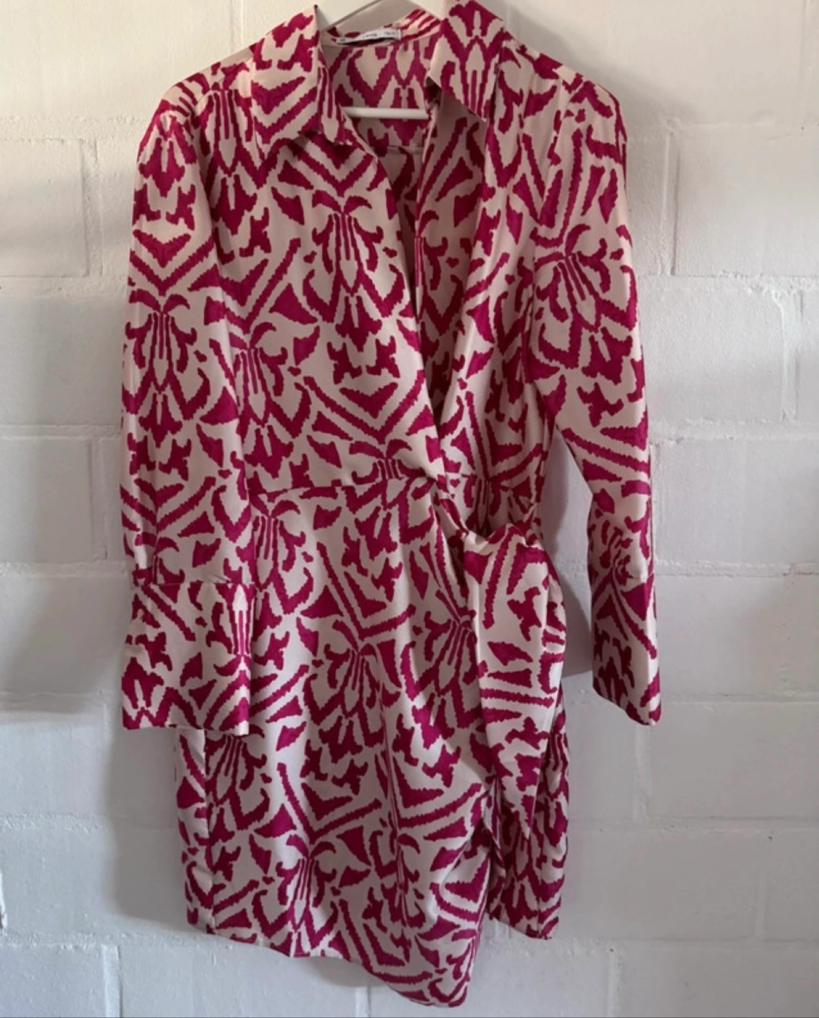 Mango wikkeljurk fuchsia print maat L nieuw – photo 3